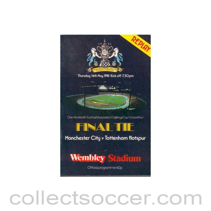 1981 FA Cup Final Programme Replay Manchester City v Tottenham Hotspur