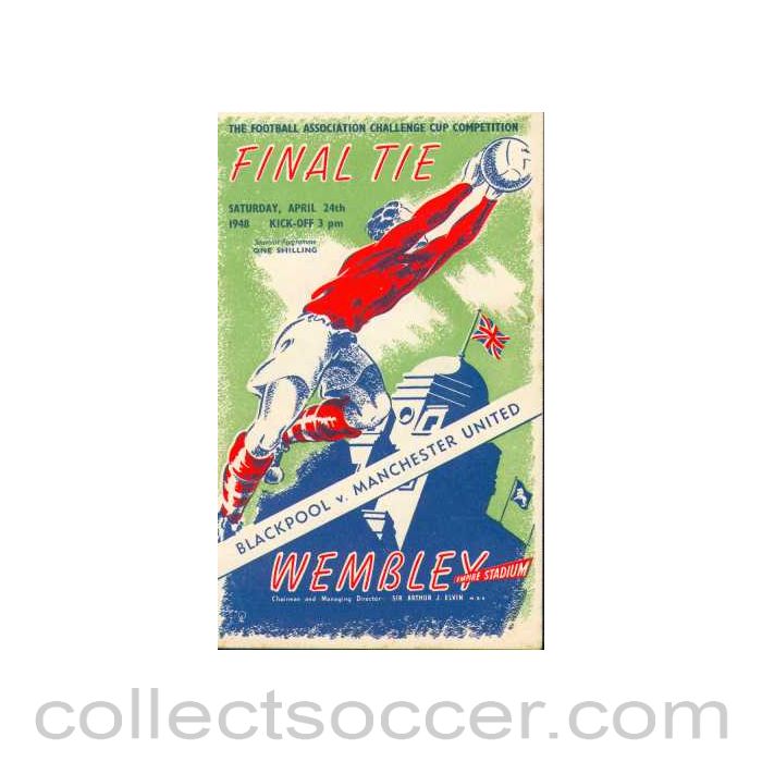 1948 FA Cup Final Programme Blackpool v Manchester United