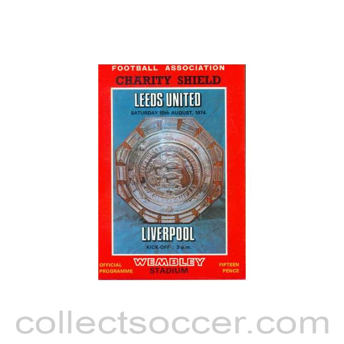 1974 Charity Shield Official Programme Leeds V Liverpool
