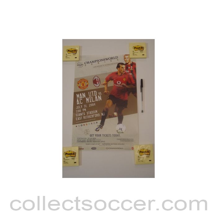 2004 - In the USA - Manchester United v Milan Championsworld poster 31/07/2004