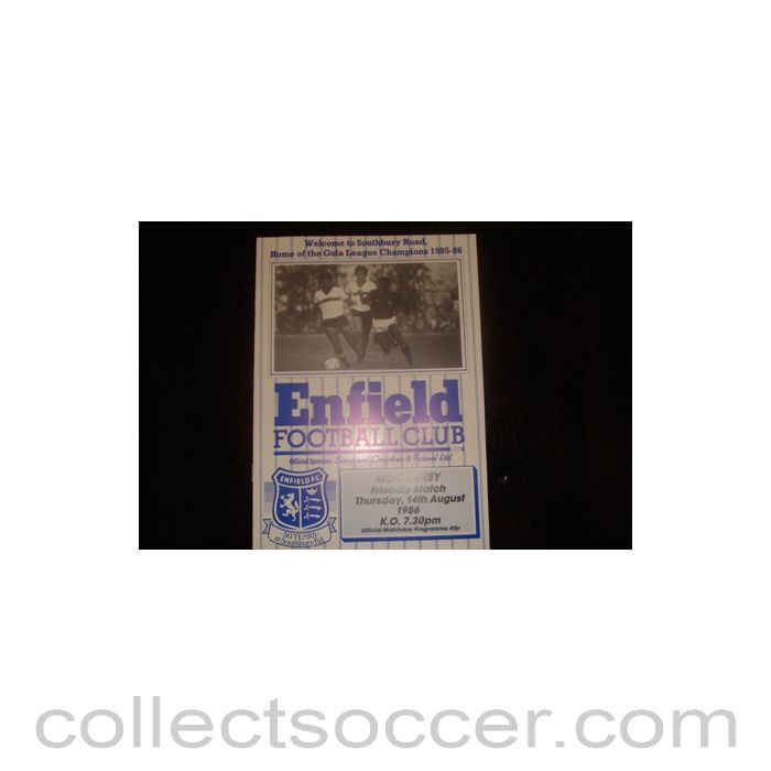 1986 - Enfield v Monterrey, California, USA official programme 14/08/1986 Friendly Match, Semi-Professional International