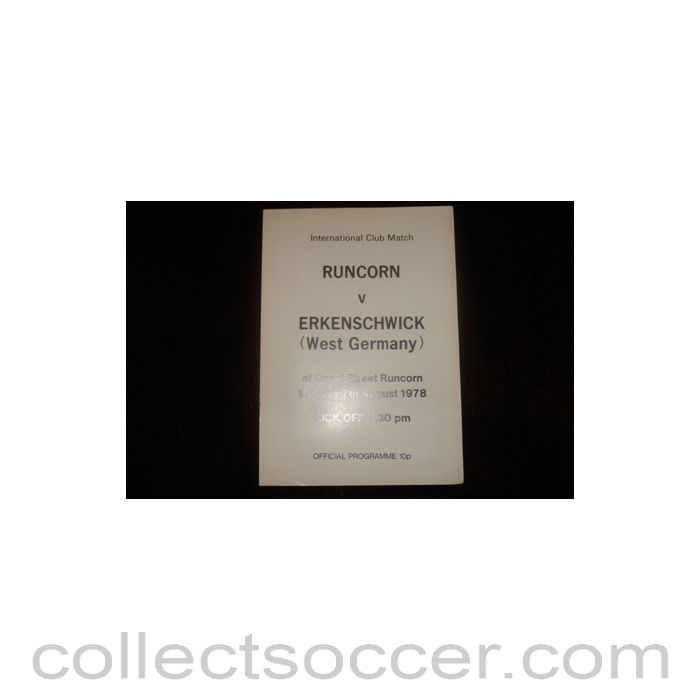 1978 - Runcorn v Erkenschwick, West Germany official programme 07/08/1978, Semi-Professional International