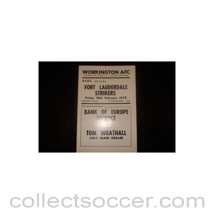 1977 - Workington v Fort Lauderdale official programme of Season 1977-1978, Semi-Professional