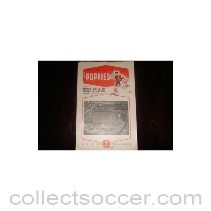 1960 - Kettering Town v Oberlahnstein official programme 20/08/1960, Semi-Professional International