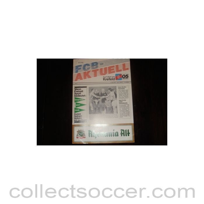 1986 - Bayer Uerdingen v Atletico Madrid official programme 16/04/1986 European Cup