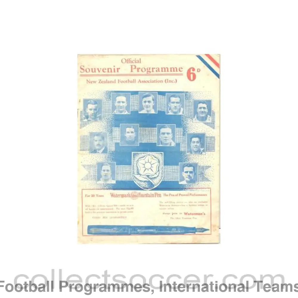 1937 New Zealand v England official programme 05/06/1937