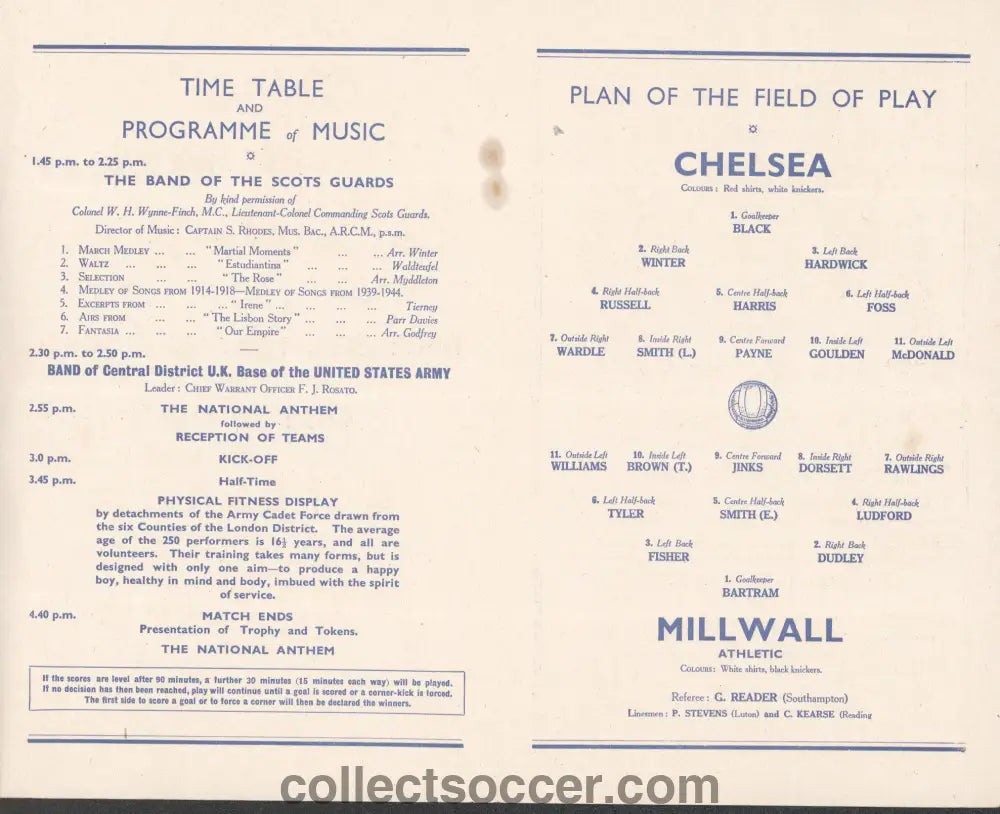 1945 League South Cup Final Chelsea v Millwall