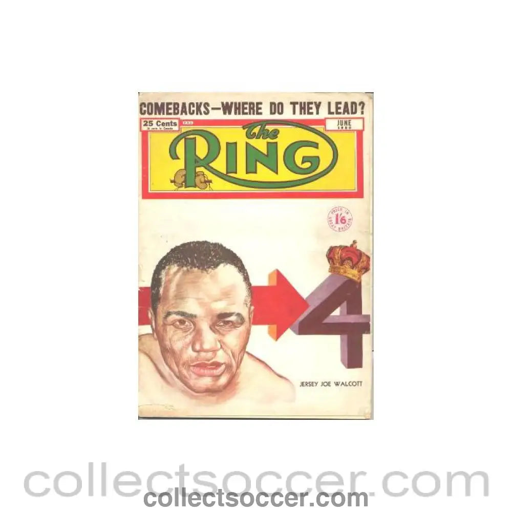1950 - Boxing - The Ring magazine of June 1950 featuring Jersey Joe Walcott on the front page