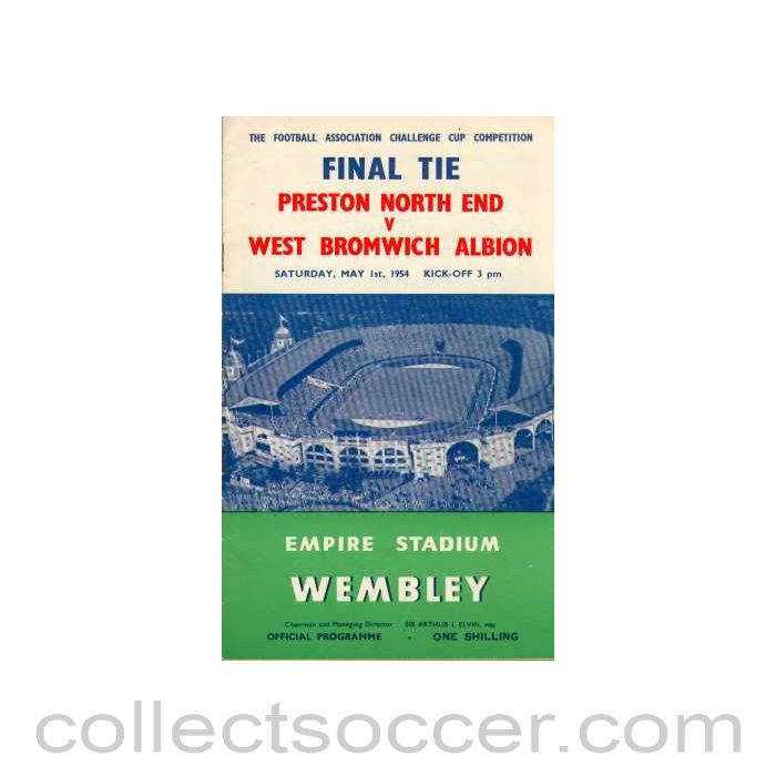 1954 FA Cup Final Programme Preston North End v West Bromwich Albion