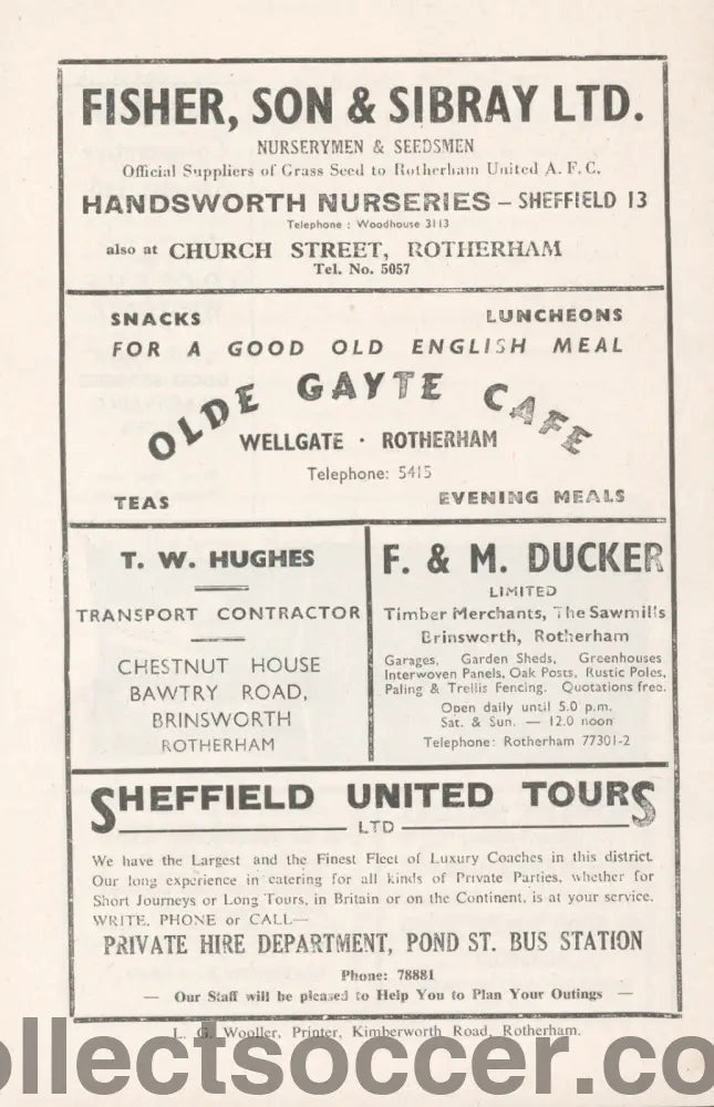 1961 League Cup Final First Leg Rotherham v Aston Villa Programme