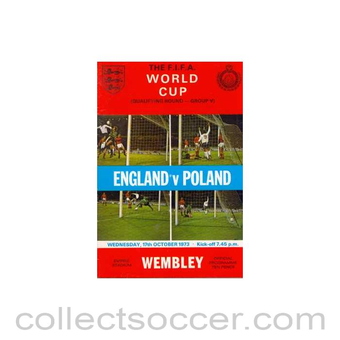 1973 England V Poland Programme 17/10/1973