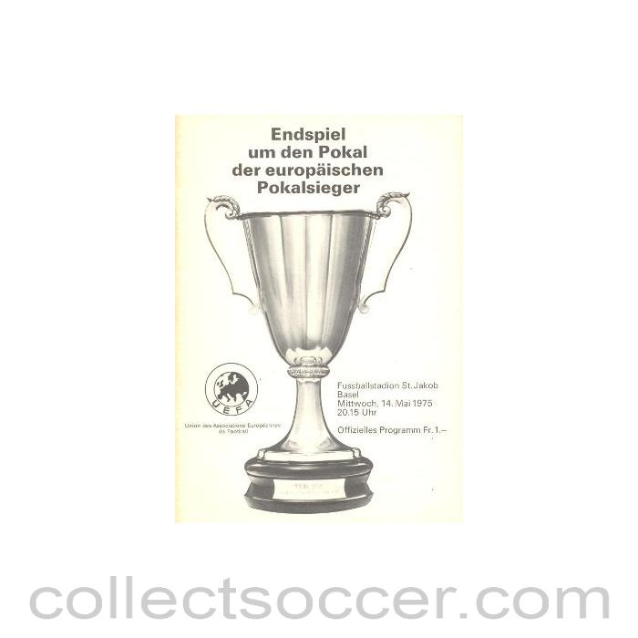 1975 Cup Winners Cup Final Official Programme Dynamo Kiev v Ferencvaros