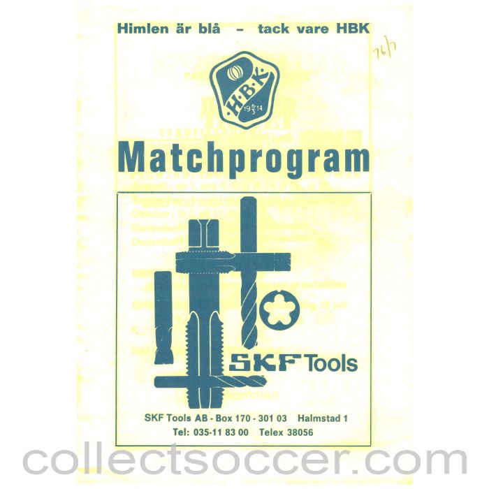 1976 Halmstads v Chelsea Football Programme