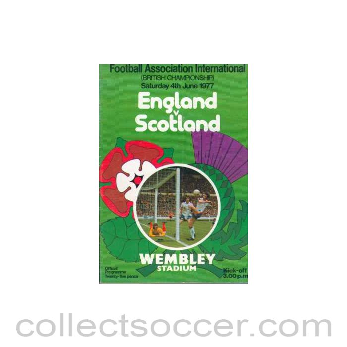 1977 England V Scotland Programme 04/06/1977