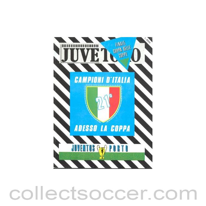 1984 Cup Winners Cup Final Programme Juventus edition Juventus v Porto