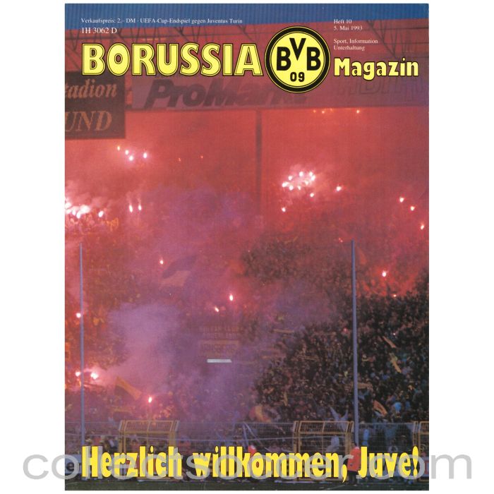 1993 UEFA Cup Final Official Programme Borussia Dortmund v Juventus 1st Leg