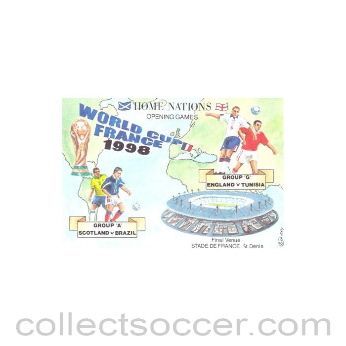 1998 World Cup in France Group A Scotland v Brazil postcard