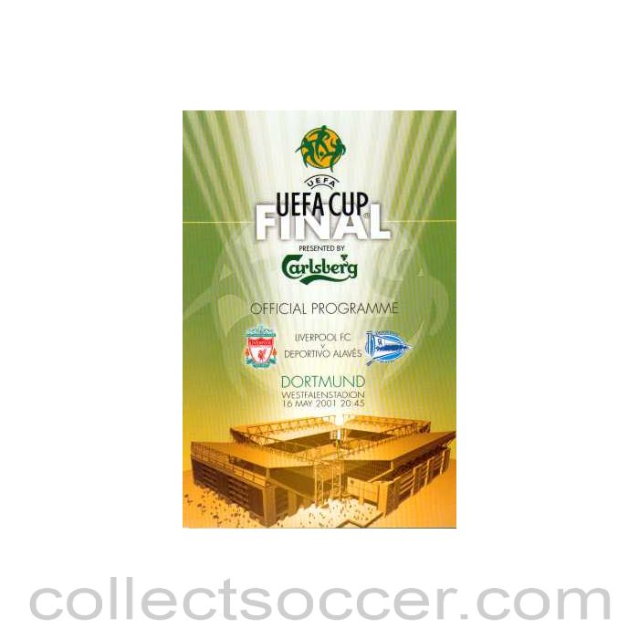 2001 UEFA Cup Press Pack Liverpool V Alaves