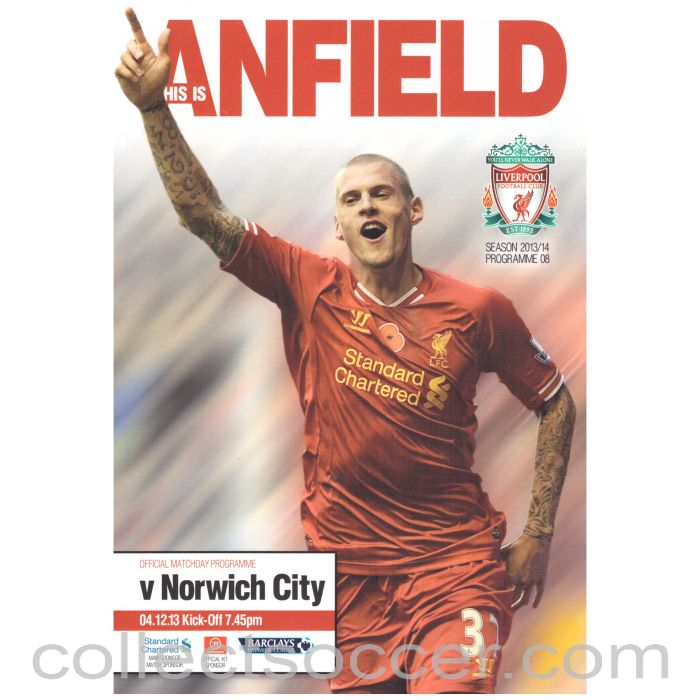 2013 Liverpool v Norwich Official Football Programme