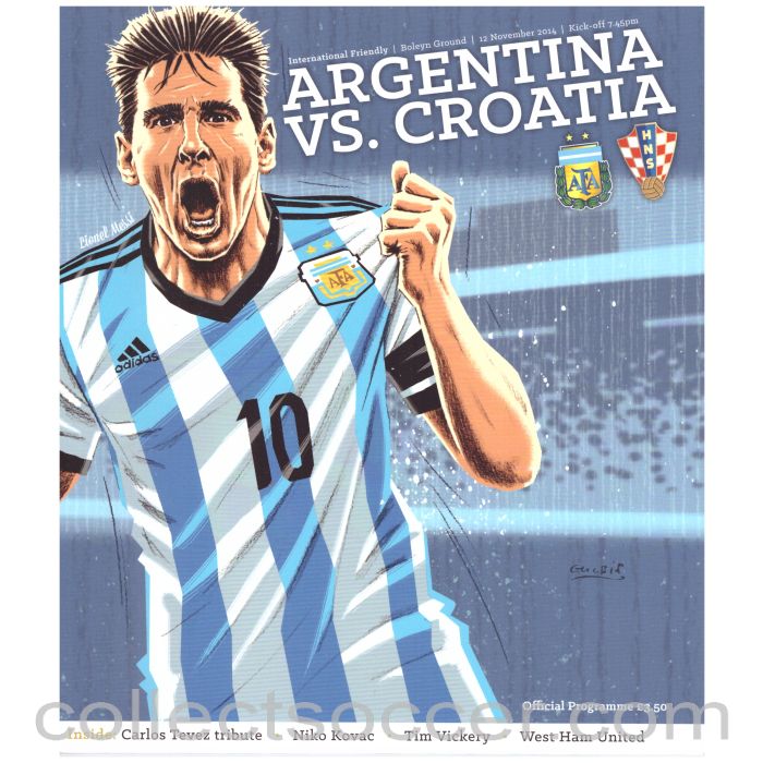 2014 Argentina v Croatia Official Football Programme