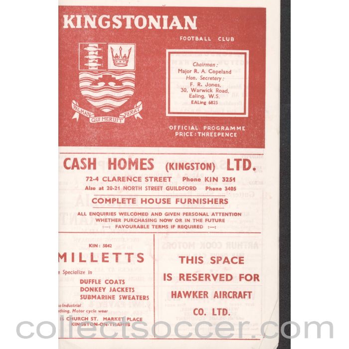 1958 - Kingstonian v Wimbledon 27/12/1958