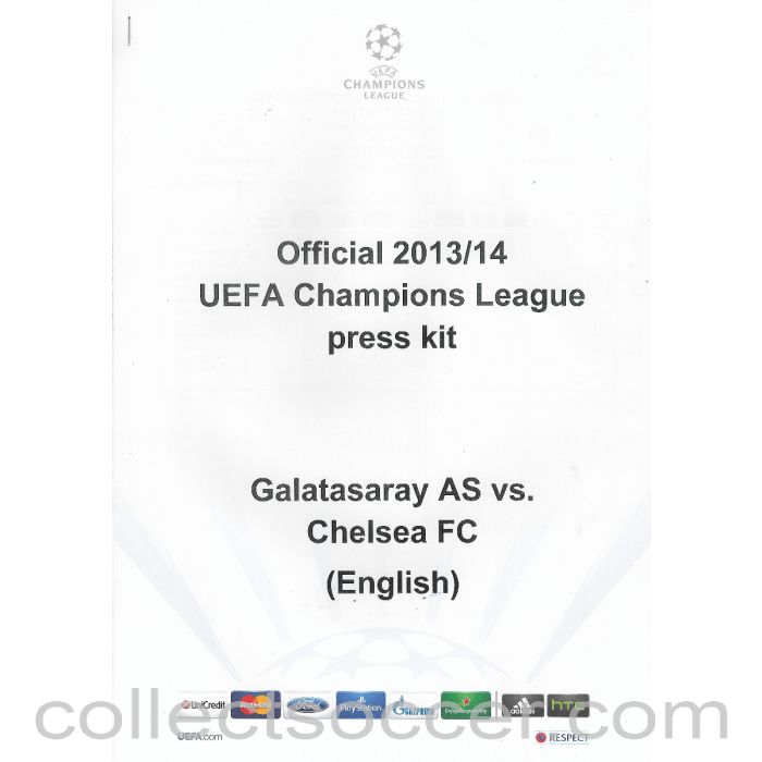 2014 - Galatasaray v Chelsea 26/02/2014 Press Kit (No Programme Game) - original from Stadium