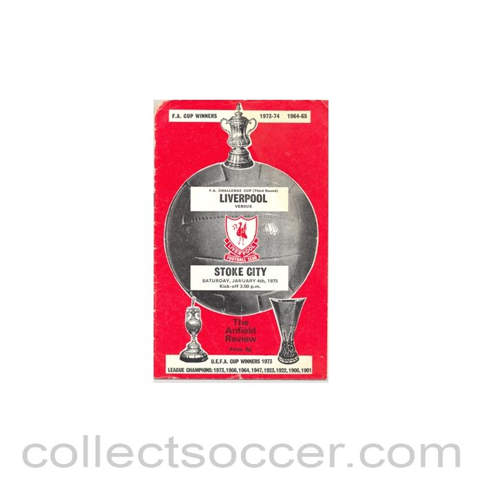 1975 - Liverpool v Stoke City official programme 04/01/1975