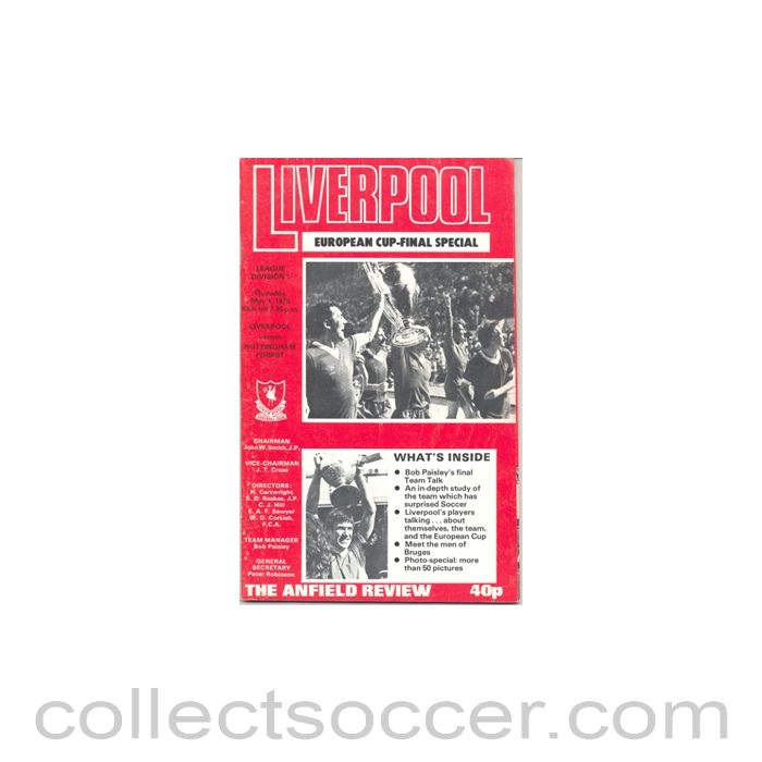 1978 - Liverpool v Nottingham Forest official programme 04/05/1978