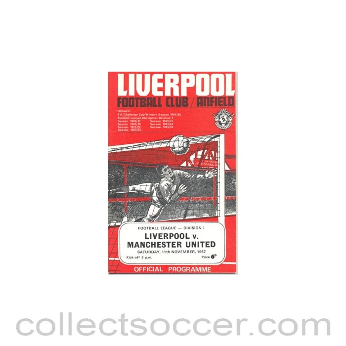 1967 - Liverpool v Manchester United official programme 11/11/1967