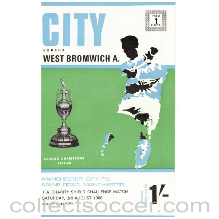 1968 Charity Shield Official Programme Manchester City v West Bromwich Albion
