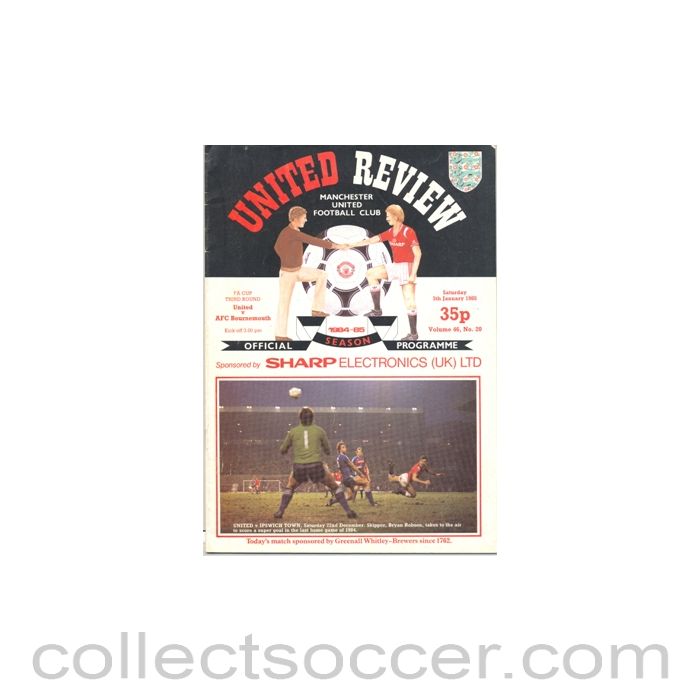 1985 - Manchester United v Bournemouth official programme 05/01/1985
