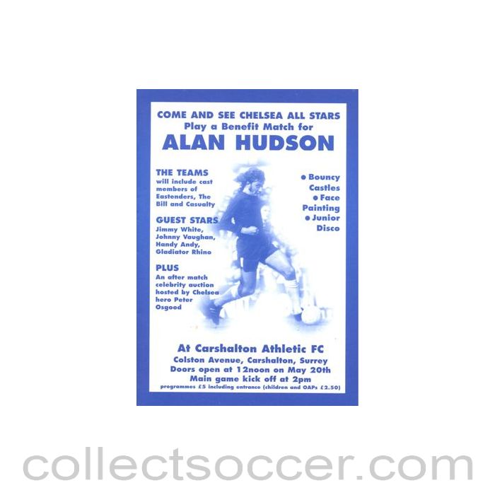 Alan Hudson BenefitChelsea V Carshalton White Issue
