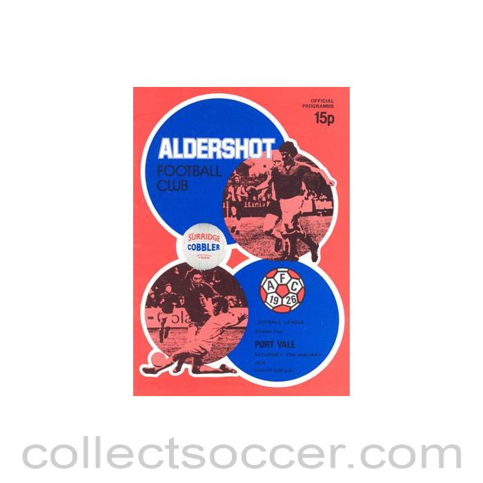 1979 - Aldershot Town v Port Vale official programme 13/01/1979 Football League
