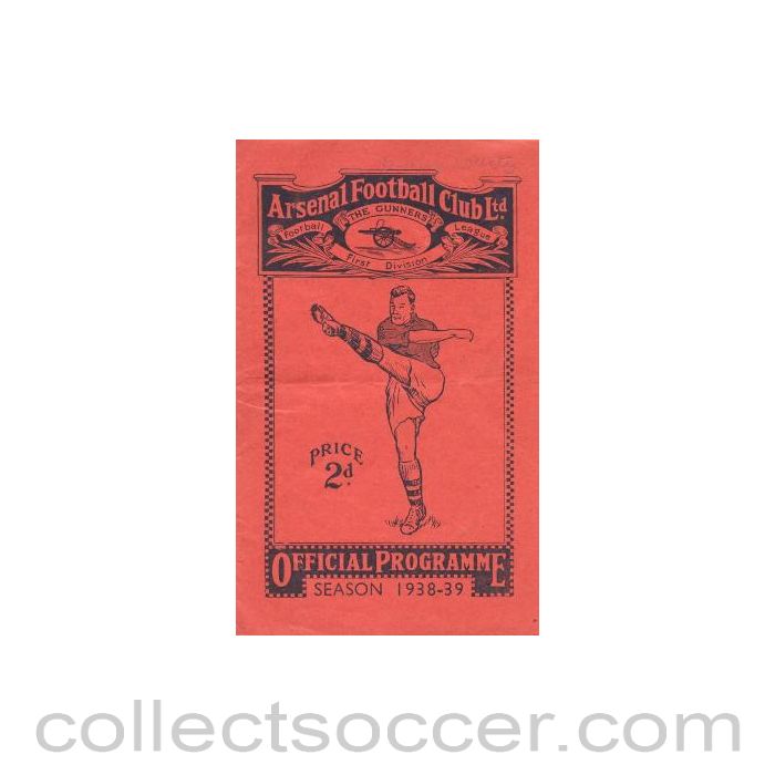1938 - Arsenal v Derby County official programme 14/09/1938