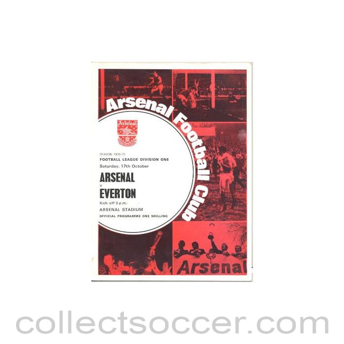 1970 - Arsenal v Everton official programme 17/10/1970 Football League
