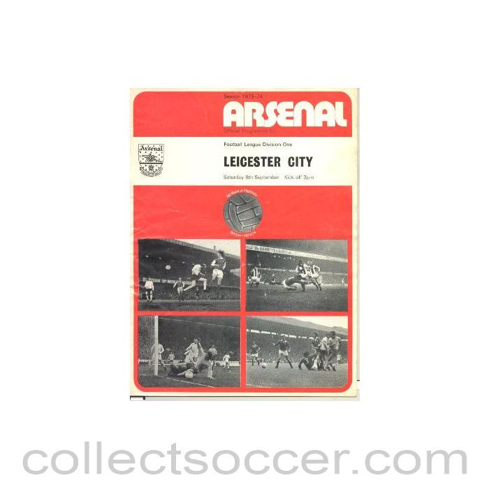 1973 - Arsenal v Leicester City official programme 08/09/1973