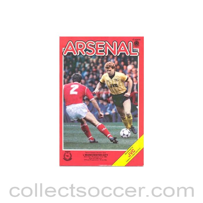 1985 - Arsenal v Manchester City official programme 02/11/1985 Canon League