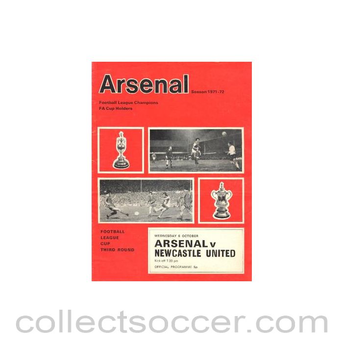 1971 - Arsenal v Newcastle United official programme 06/10/1971