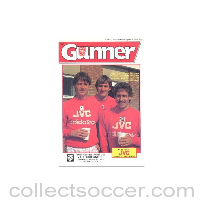 1987 - Arsenal v Oxford United official programme 10/10/1987 League Cup