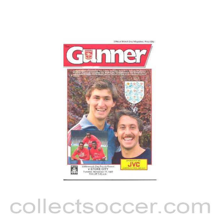 1987 - Arsenal v Stoke City official programme 17/11/1987 Littlewoods Cup