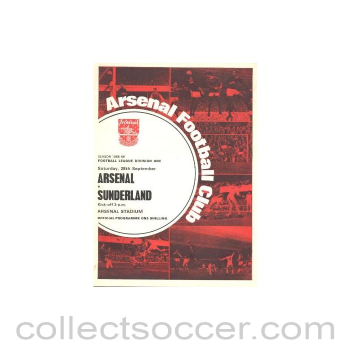 1968 - Arsenal v Sunderland official programme 28/09/1968 Football League