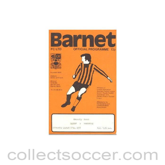 1977 - Barnet v Brentford official programme 10/08/1977