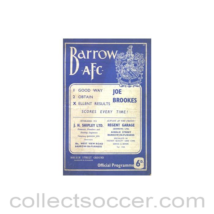 1963 - Barrow v Bradford official programme 23/11/1963