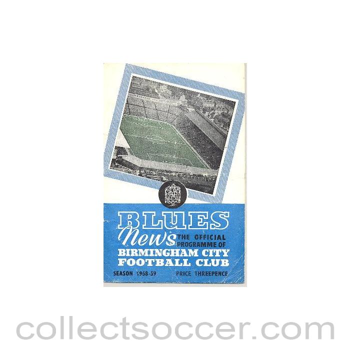 1958 - Birmingham City v Blackpool official programme 13/12/1958