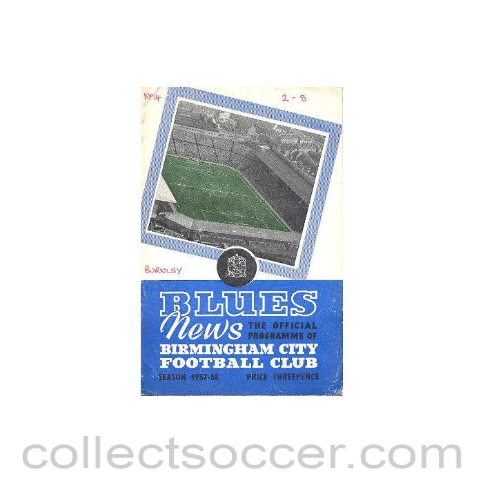 1958 - Birmingham City v Burnley official programme 18/01/1958