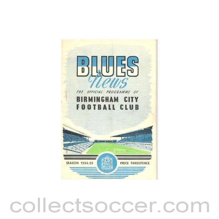 1954 - Birmingham City v Ipswich Town official programme 08/09/1954