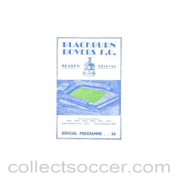 1955 - Blackburn Rovers v Swansea Town official programme 08/011955 F.A. Cup