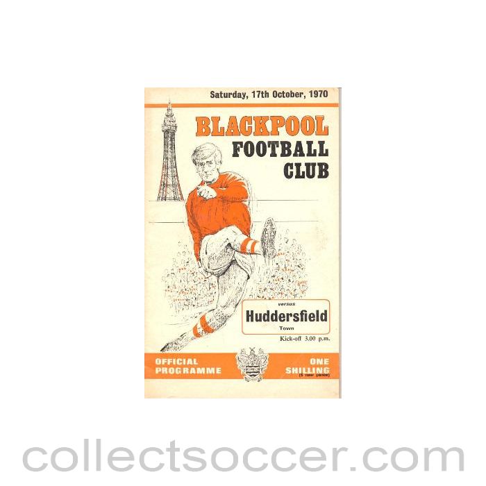 1970 - Blackpool v Huddersfield Town official programme 17/10/1970 Football League