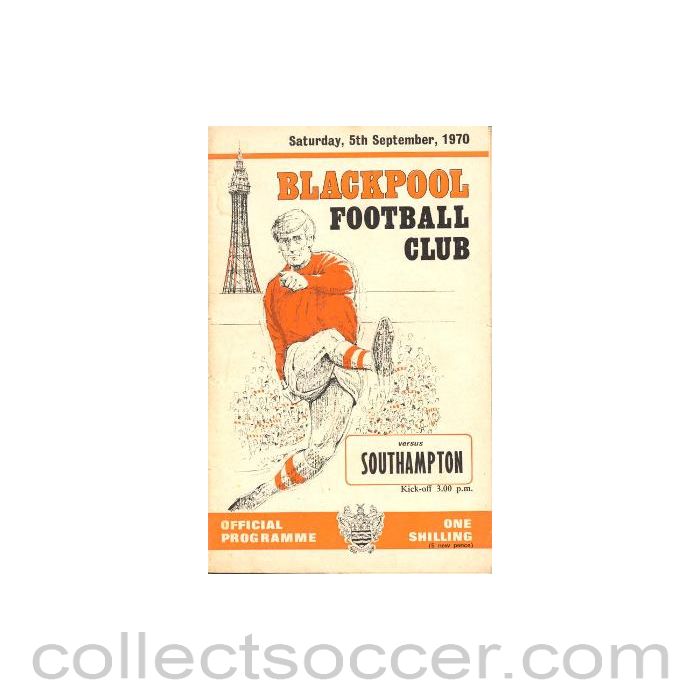 1970 - Blackpool v Southampton official programme 05/09/1970 Football League