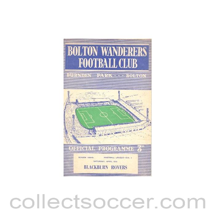 1959 - Bolton Wanderers v Blackburn Rovers official programme 25/04/1959